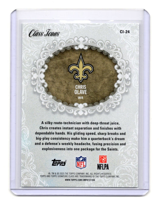 2025 Topps Signature Class Chris Olave Card Class Icons Saints #CI-24
