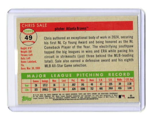2025 Topps Chrome Platinum Anniversary Chris Sale #49 Atlanta Braves
