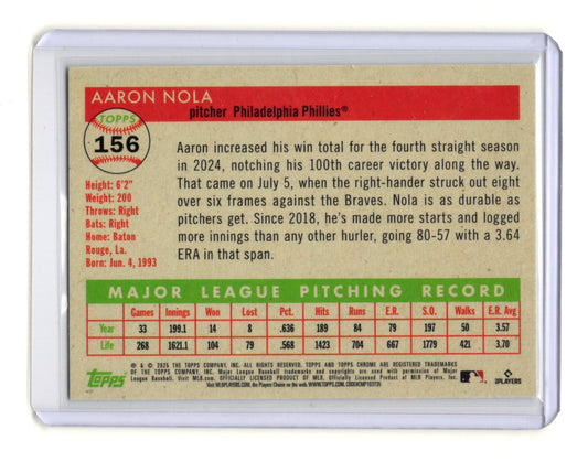 2025 Topps Chrome Platinum Anniversary Aaron Nola #156 Philadelphia Phillies