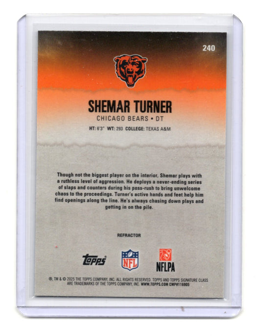 2025 Topps Signature Class Shemar Turner Card Chrome Refractor RC Bears
