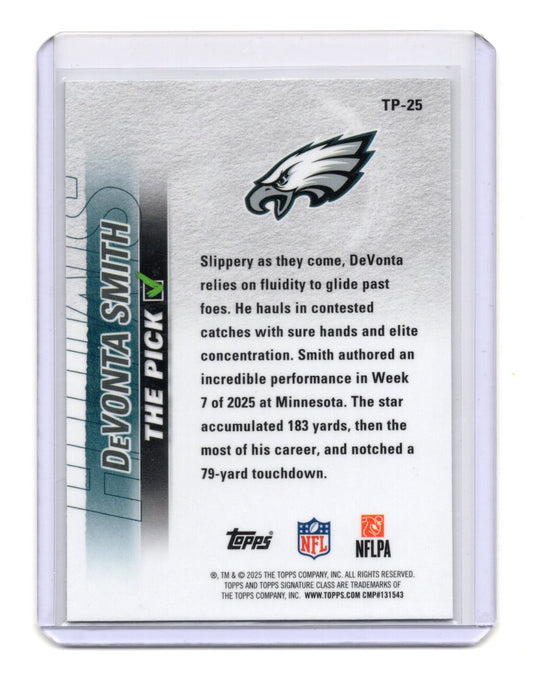 2025 Topps Signature Class DeVonta Smith Card The Pick Eagles #TP-25