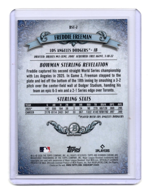2026 Bowman Freddie Freeman Card Bowman Sterling Los Angeles Dodgers #BST-2
