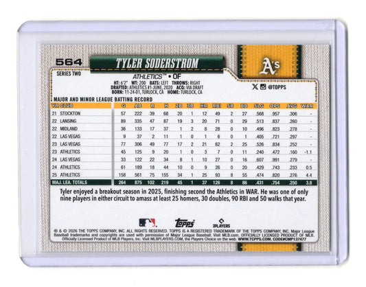 2026 Topps Series 2 Tyler Soderstrom #564 Rainbow Foil Parallel Athletics
