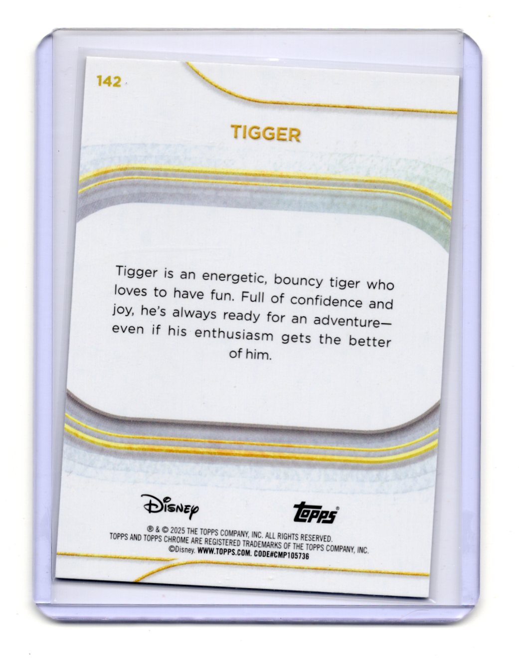 2025 Topps Chrome Disney Tigger Card Yellow Mini-Diamonds #142