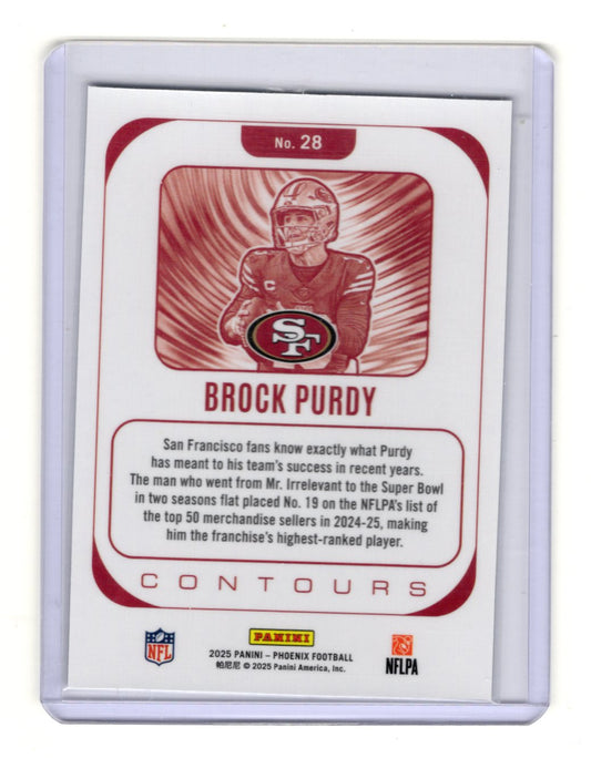 2025 Panini Phoenix Brock Purdy Card Contours San Francisco 49ers #28