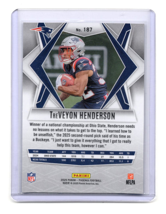 2025 Panini Phoenix TreVeyon Henderson Card RC Patriots #187