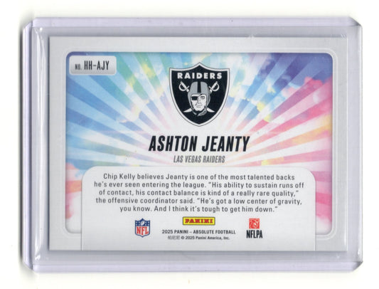 2025 Panini Absolute Ashton Jeanty Card Hog Heaven Raiders #HH-AJY