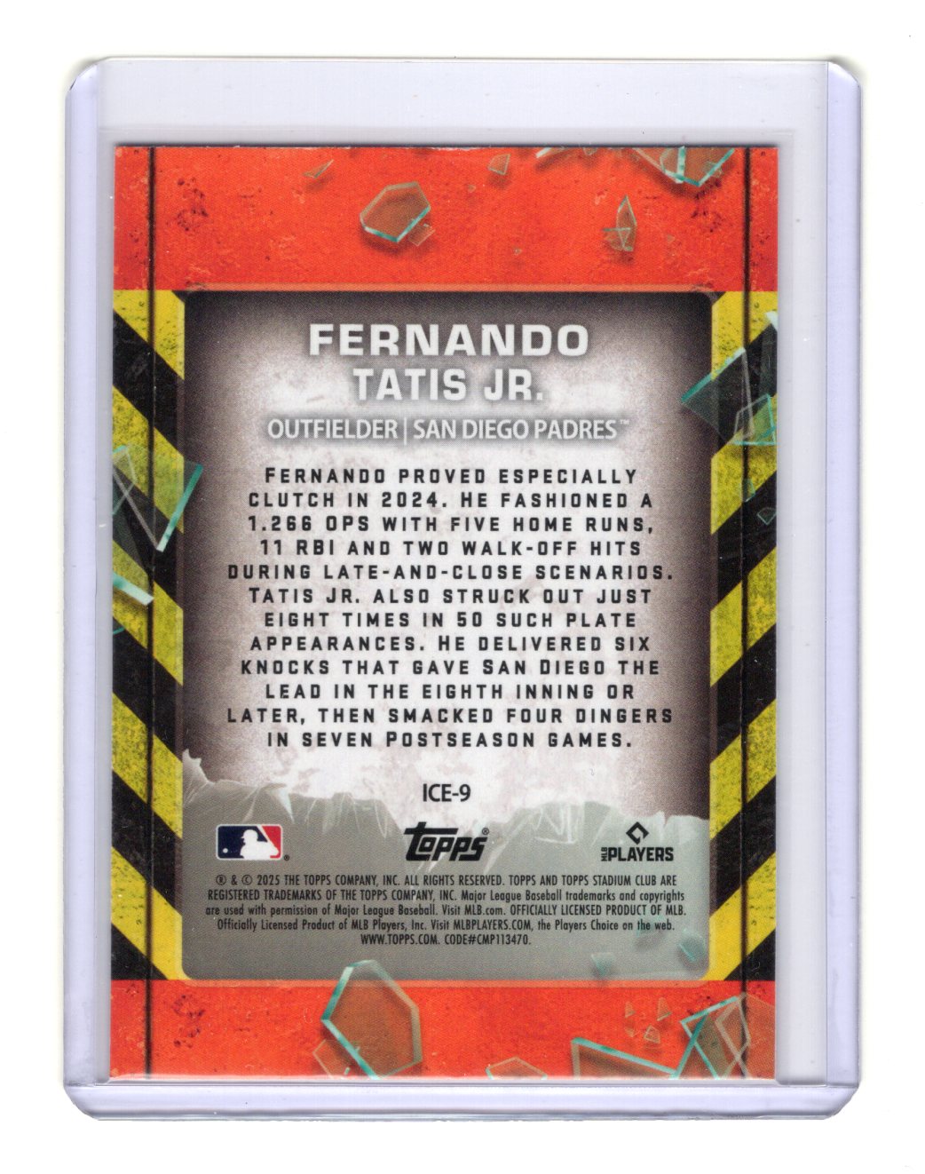 2025 Stadium Club Fernando Tatis Jr. Card In Case of Emergency Padres #ICE-9