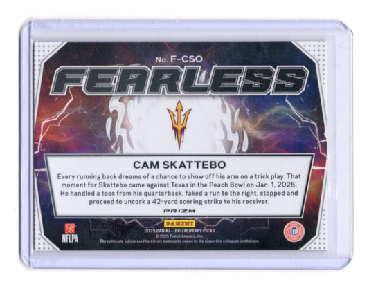 2025 Panini Prizm Draft Picks Cam Skattebo Card Fearless Gold Ice Sun Devils