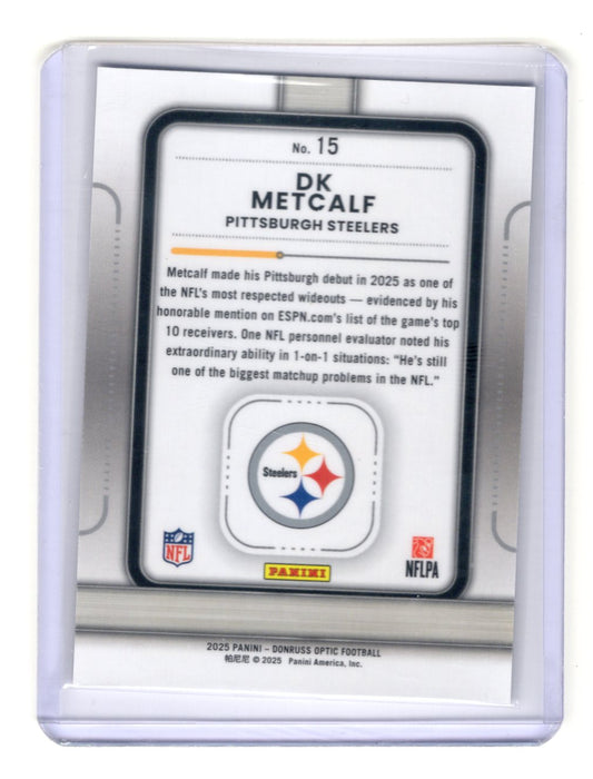 2025 Donruss Optic DK Metcalf Card Play Action Pittsburgh Steelers #15