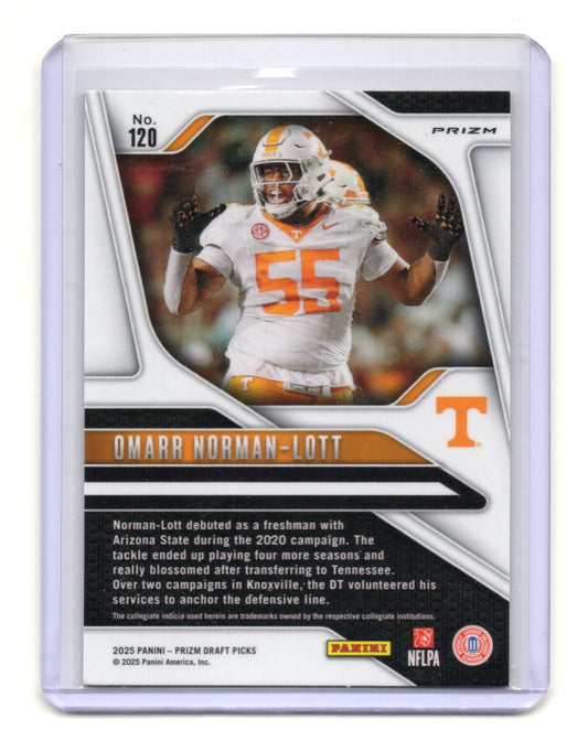 2025 Panini Prizm Draft Picks Omarr Norman-Lott Card Prizms Gold Ice Volunteers
