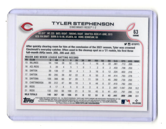 2022 Topps Tyler Stephenson Card Rainbow Foil Cincinnati Reds #175