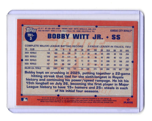 2026 Topps Bobby Witt Jr. Card 1991 Topps Baseball 35th Anniversary (Series One)