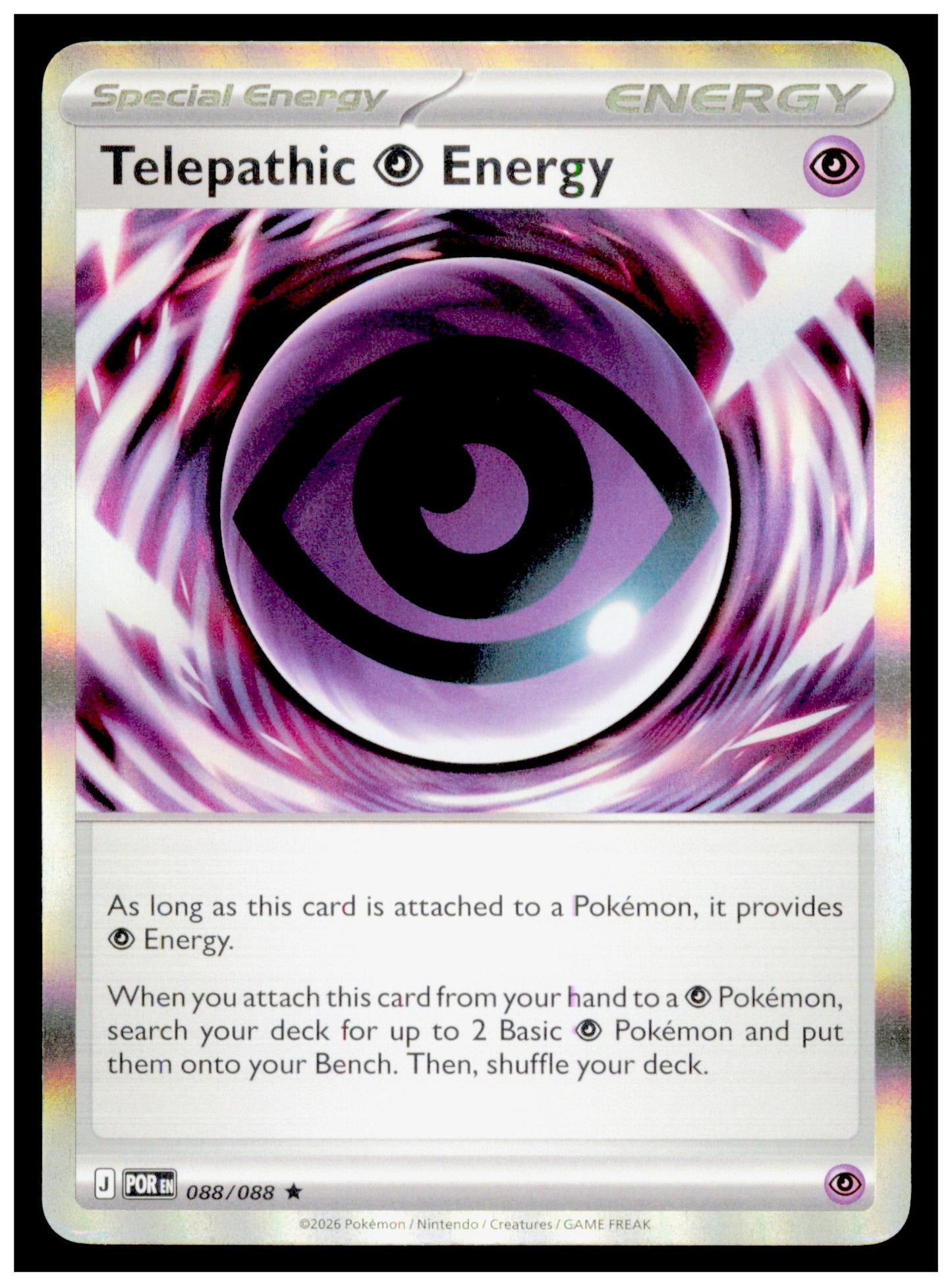 Pokemon: Perfect Order Telepathic Psychic Energy Card Rare,Holo #088/088
