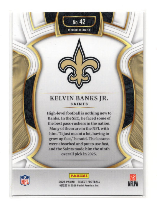 2025 Panini Select Kelvin Banks Jr. Card New Orleans Saints #42