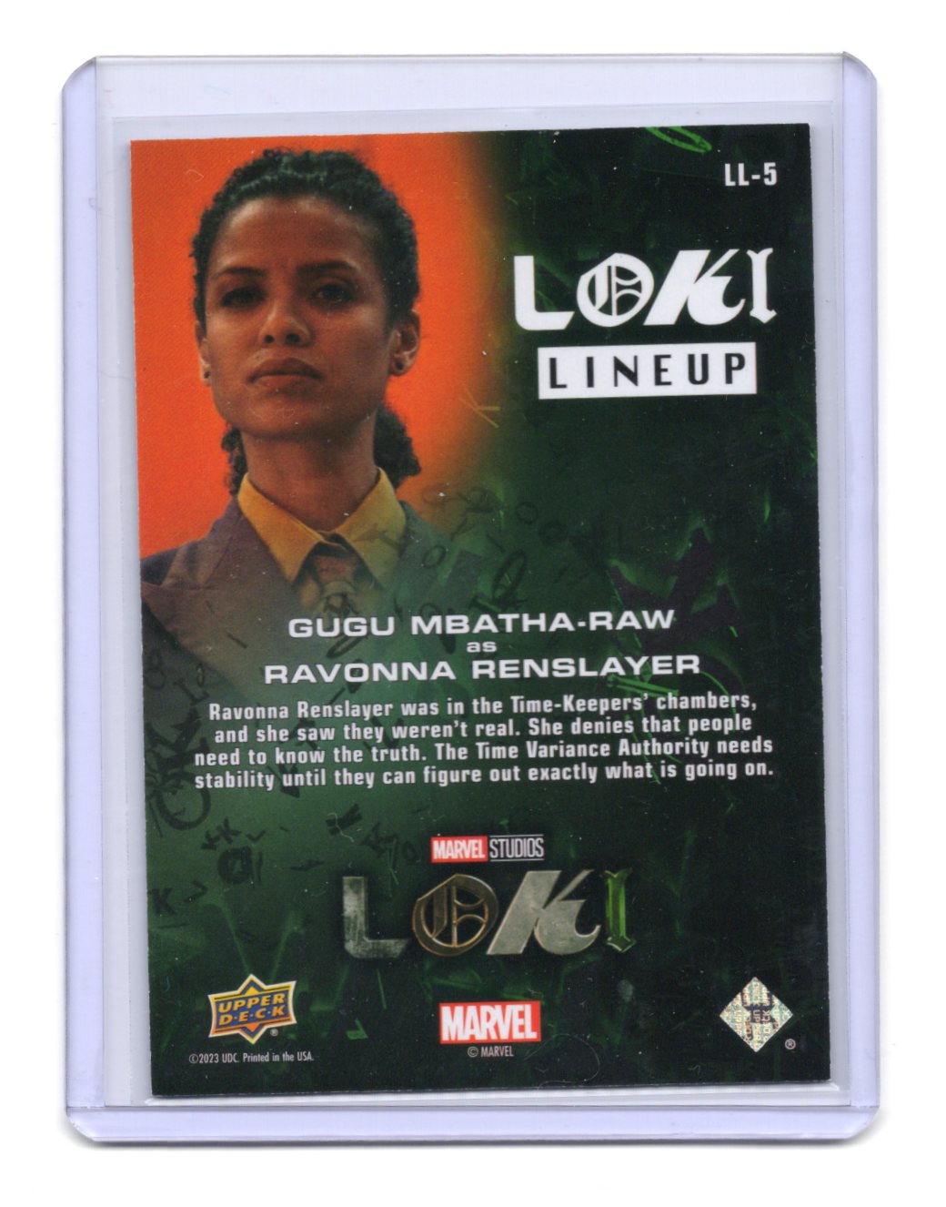 2023 Upper Deck Marvel Loki Season 1 Ravonna Renslayer Card Loki Lineup #LL-5