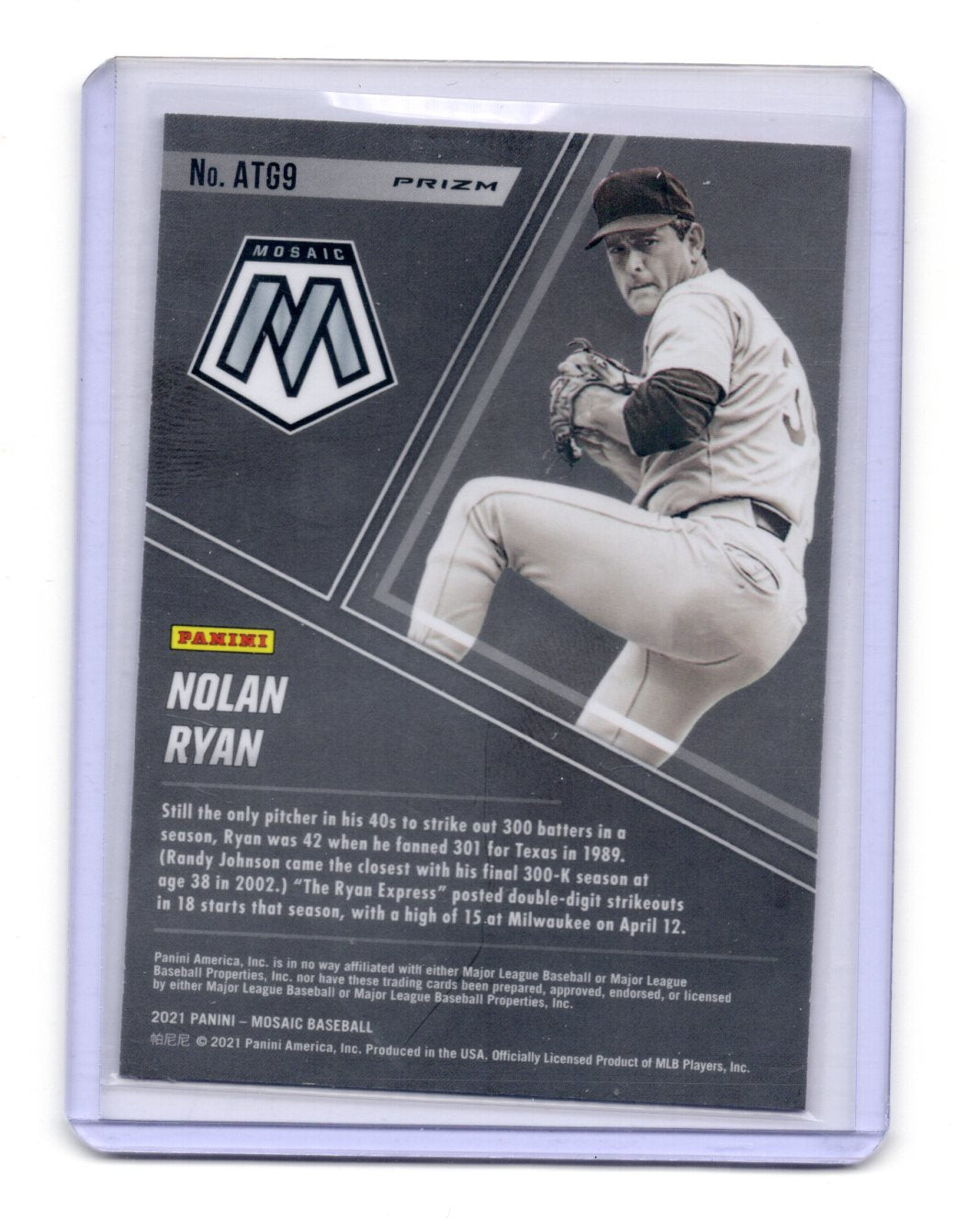 2021 Panini Mosaic Nolan Ryan Card All-Time Greats Pink Camo Texas Rangers #ATG9