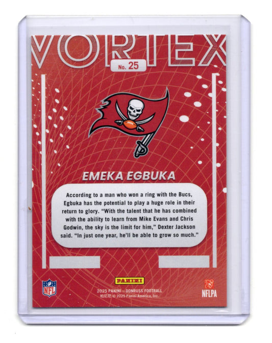 2025 Donruss Emeka Egbuka Card Vortex Tampa Bay Buccaneers #25