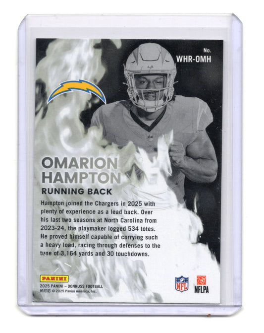 2025 Donruss Omarion Hampton Card White Hot Rookies Los Angeles Chargers