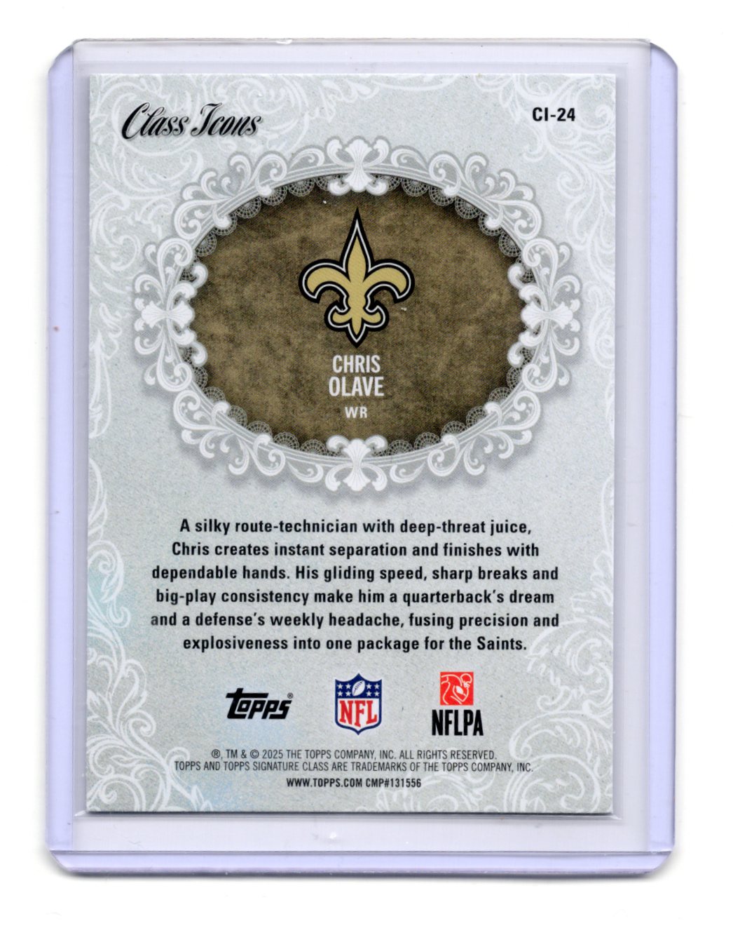 2025 Topps Signature Class Chris Olave Card Class Icons Saints #CI-24