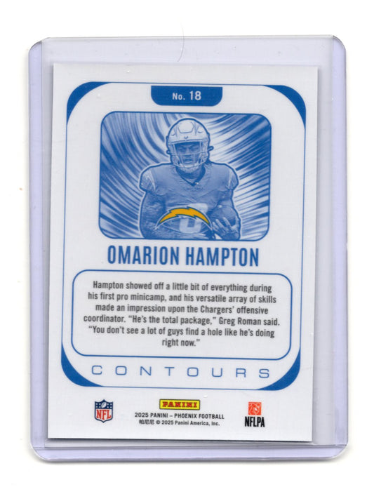 2025 Panini Phoenix Omarion Hampton Card Contours Los Angeles Chargers #18