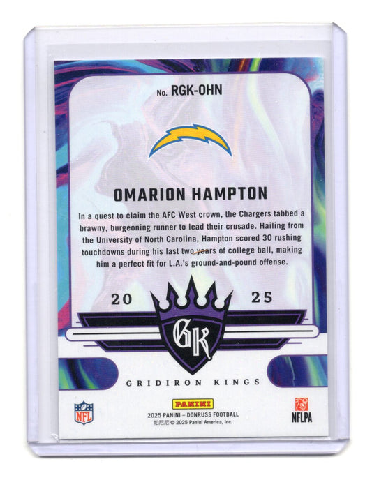 2025 Donruss Omarion Hampton Card Rookie Gridiron Kings Chargers #RGK-OHN