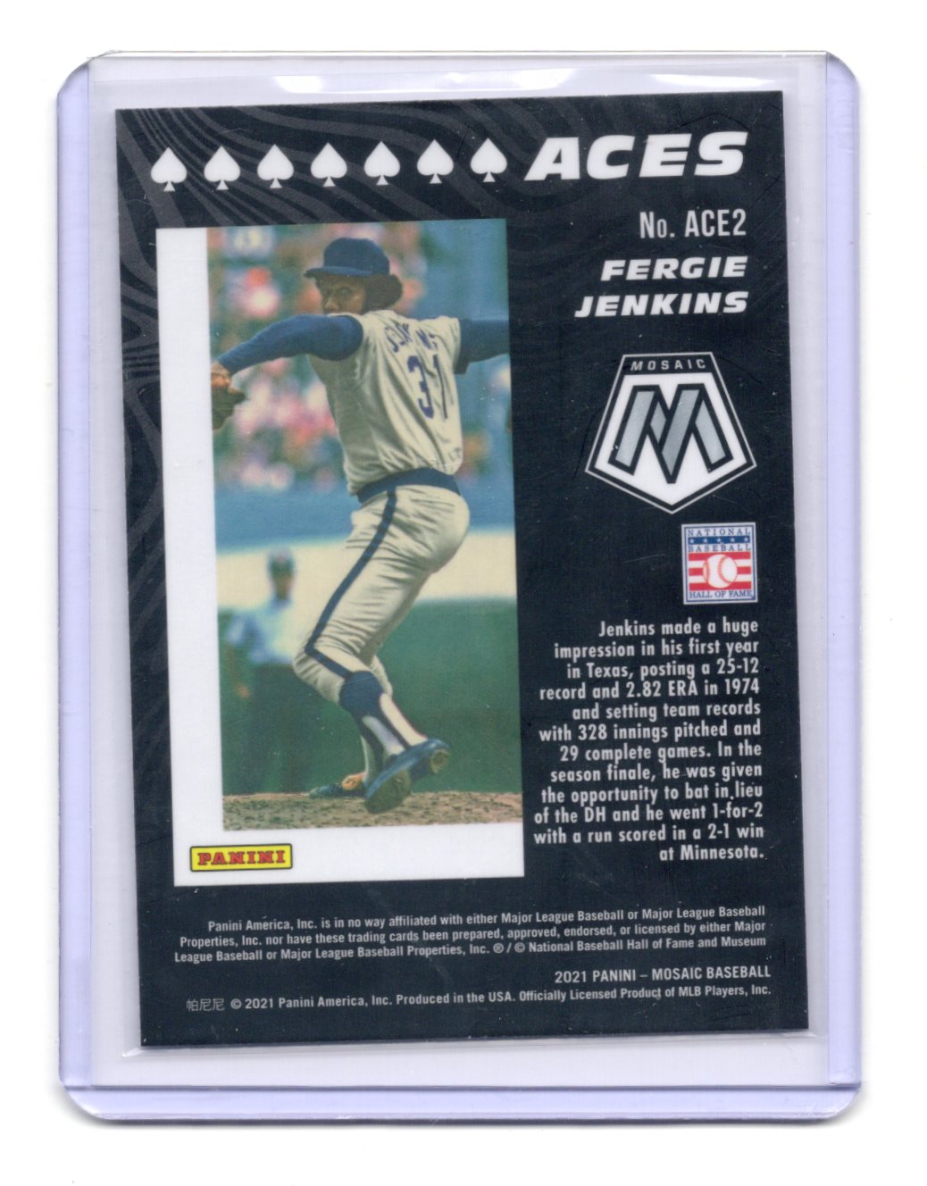 2021 Panini Mosaic Fergie Jenkins Card Aces Texas Rangers #ACE2