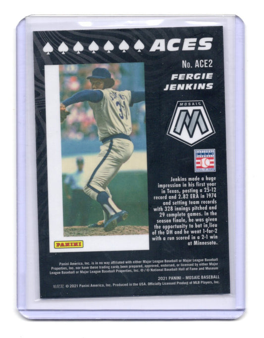 2021 Panini Mosaic Fergie Jenkins Card Aces Texas Rangers #ACE2