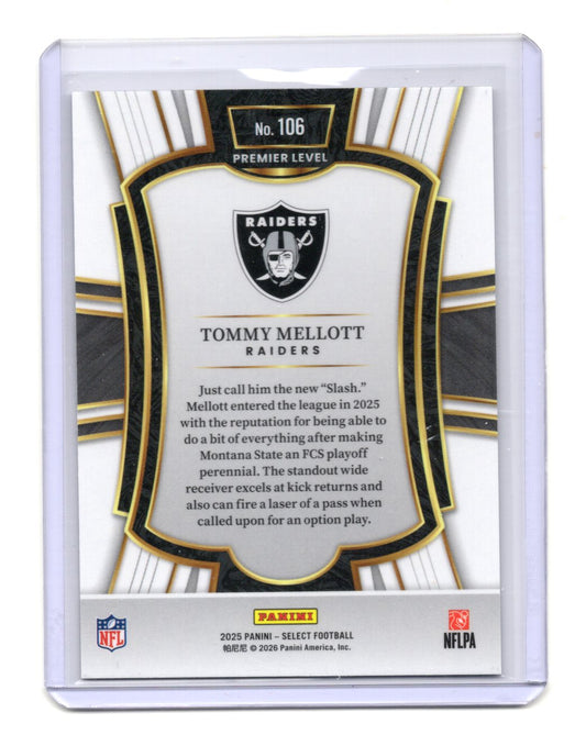 2025 Panini Select Tommy Mellott Card Las Vegas Raiders #106