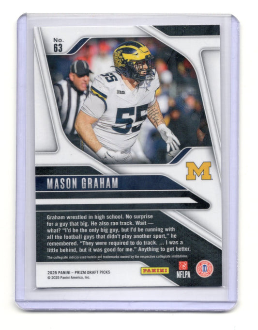 2025 Panini Prizm Draft Picks Mason Graham Card Prizms Purple Wave Michigan