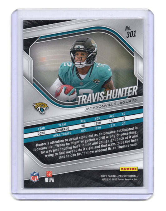 2025 Panini Prizm Travis Hunter Card RC Jacksonville Jaguars #301