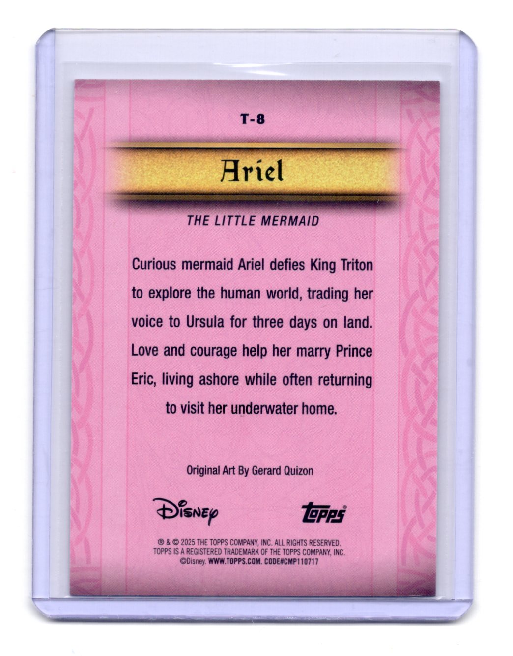 2025 Topps Disney Wonder Ariel Card Tapestries #T-8