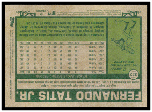 2026 Topps Heritage Fernando Tatis Jr. Card San Diego Padres #322