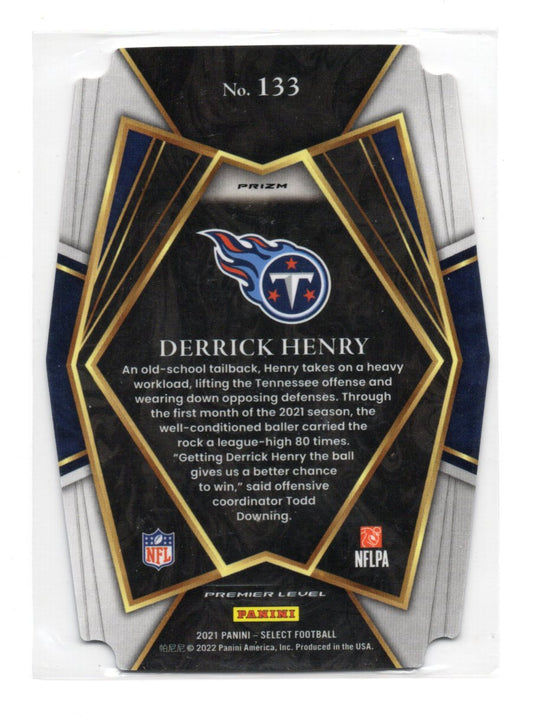 2021 Panini Select Derrick Henry #133 Premier Level Die-Cut Prizm Titans