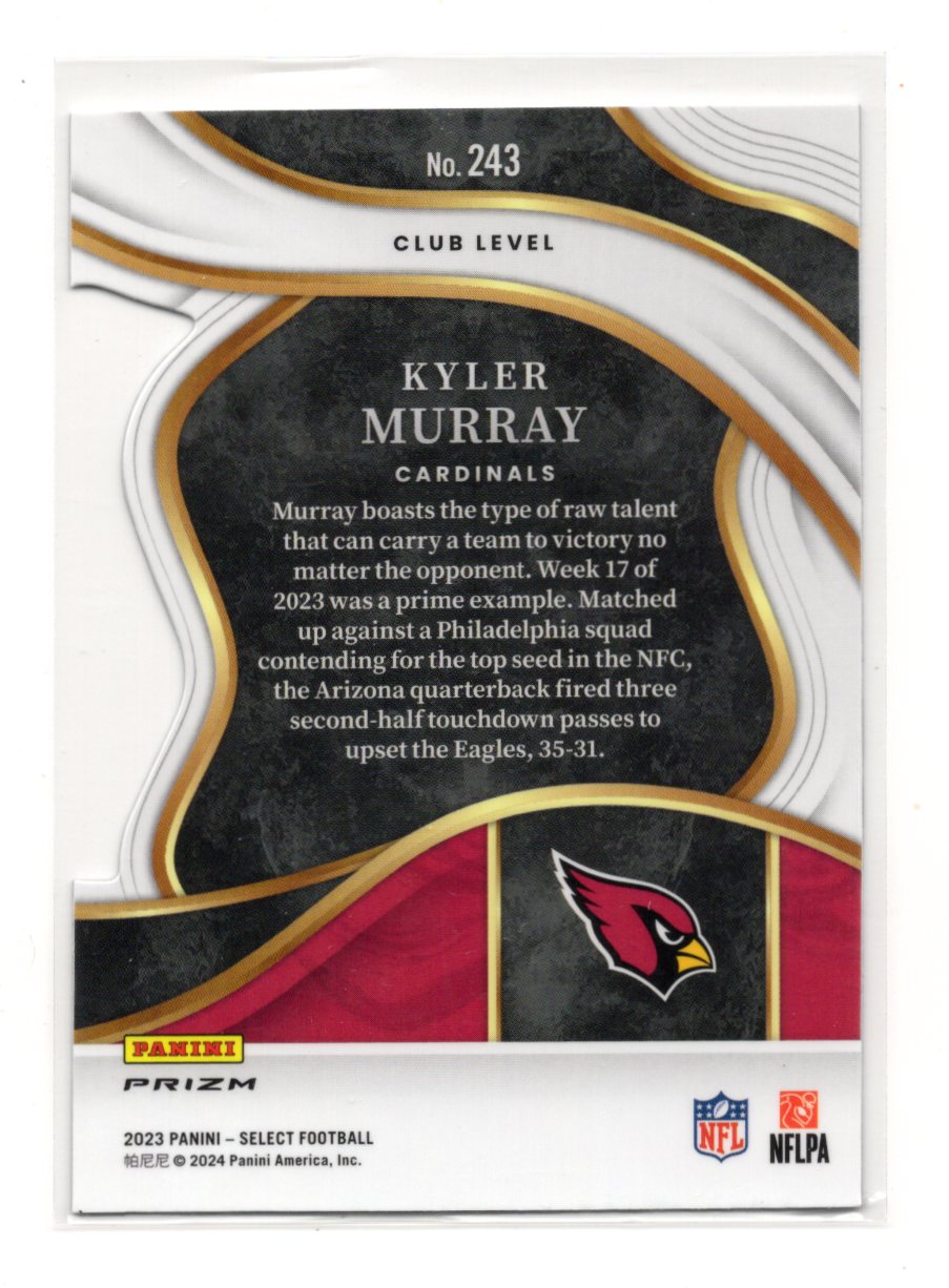 2023 Panini Select Kyler Murray Card Red and Blue Prizms Die Cuts Cardinals