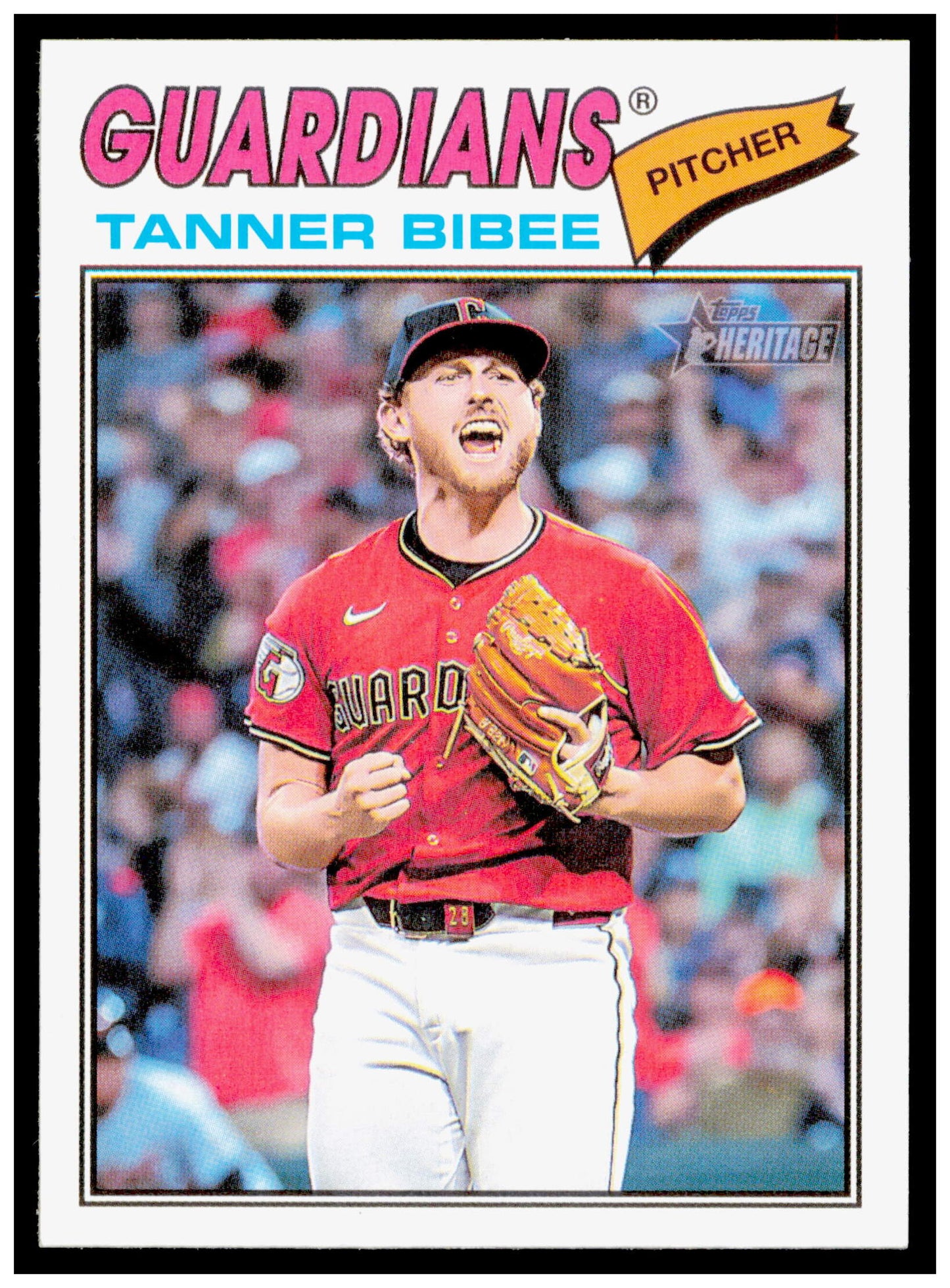 2026 Topps Heritage Tanner Bibee Card Cleveland Guardians #74