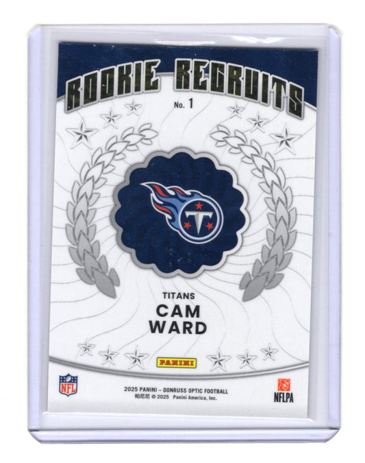 2025 Donruss Optic Cam Ward Card Rookie Recruits Tennessee Titans #1