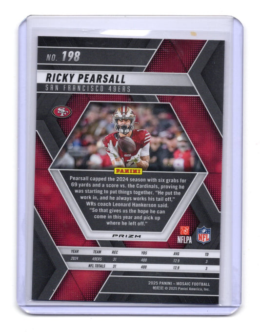 2025 Panini Mosaic Ricky Pearsall Card Purple Scope San Francisco 49ers #198