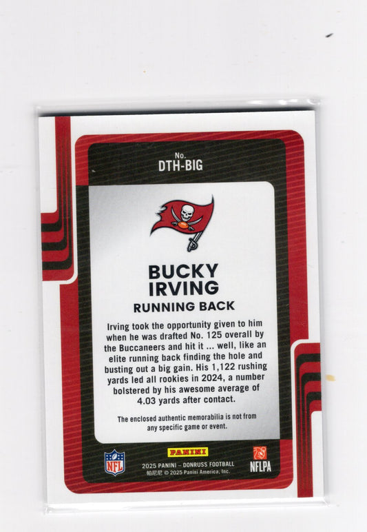 2025 Donruss Bucky Irving Card Donruss Threads MEM Buccaneers