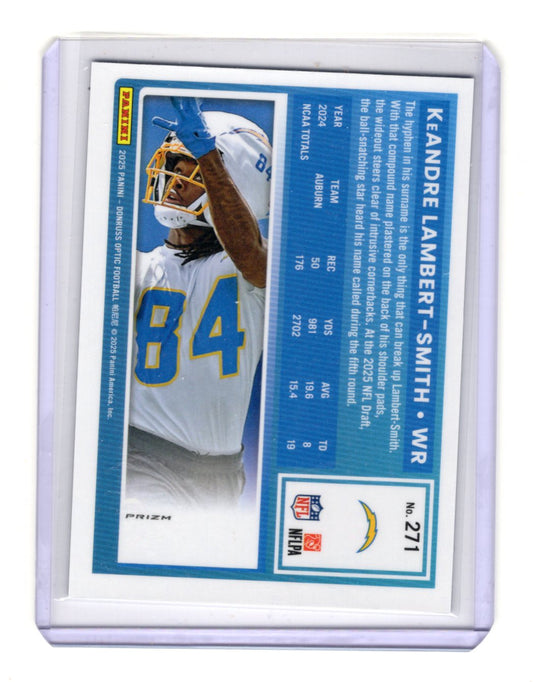 2025 Donruss Optic KeAndre Lambert-Smith Card Blue Hyper RC Chargers #271