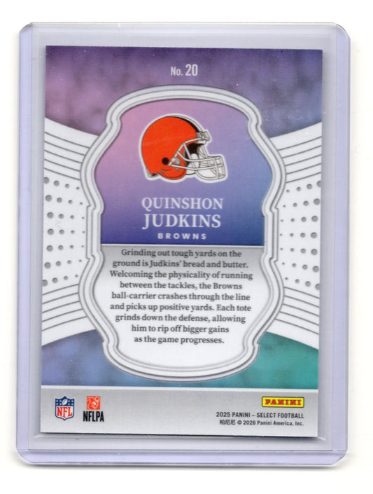 2025 Panini Select Quinshon Judkins Card Select Certified Rookies Browns #20