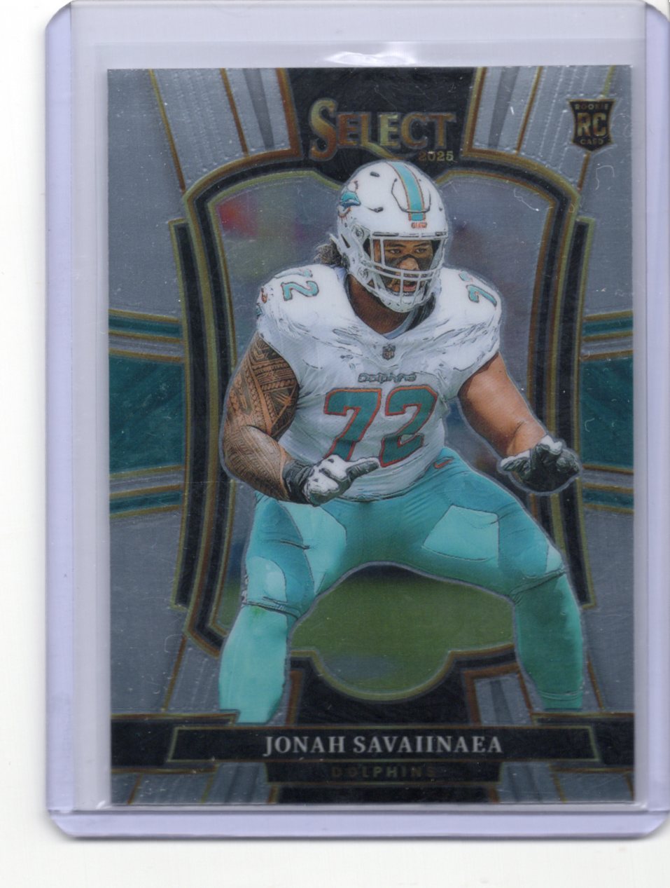 2025 Panini Select Jonah Savaiinaea Card RC Miami Dolphins #183