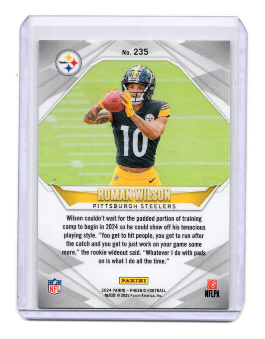 2024 Panini Phoenix Roman Wilson Card Lazer Rookie Pittsburgh Steelers #235