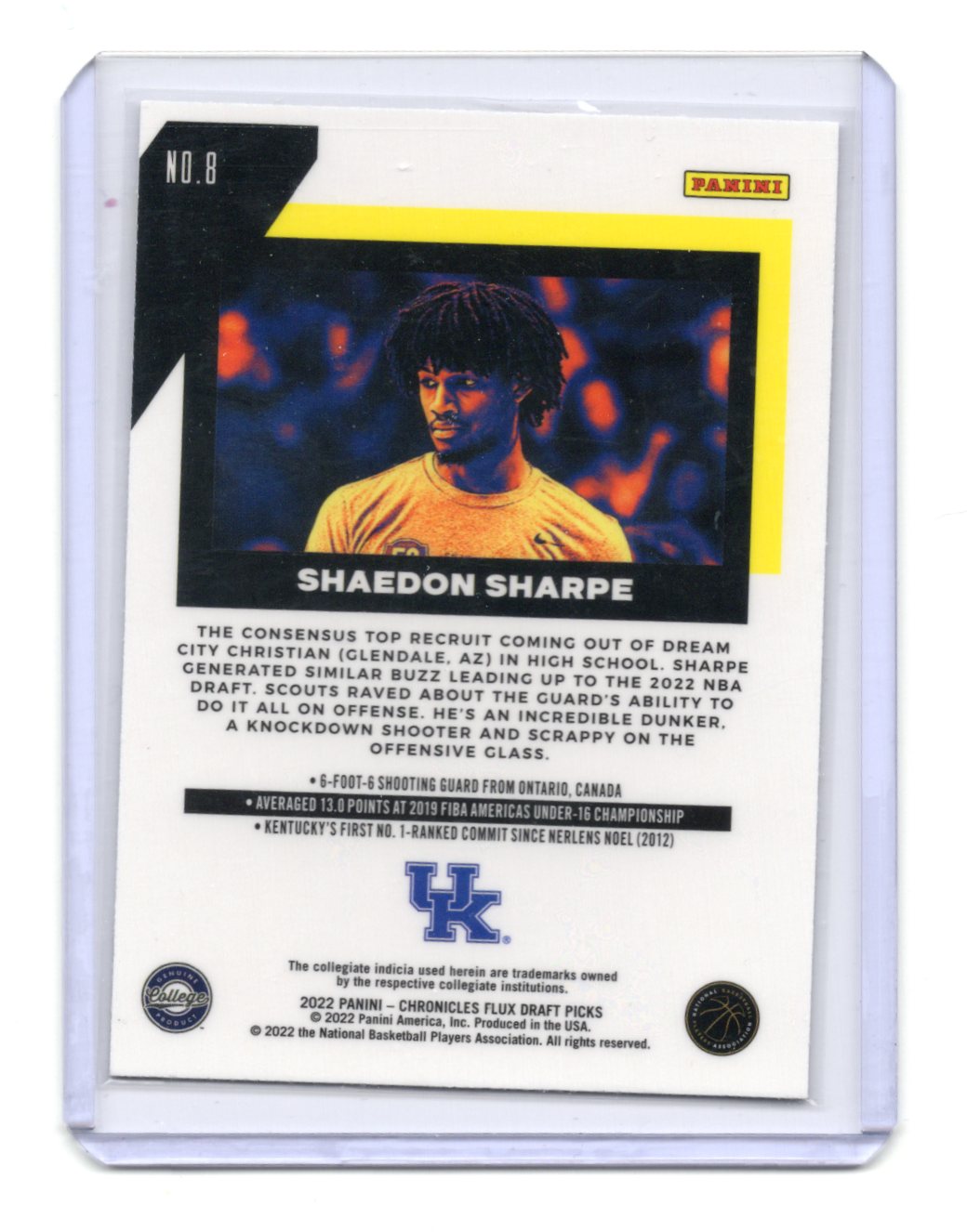 2022 Panini Chronicles Draft Picks Shaedon Sharpe Card Flux Silver Wildcats #8