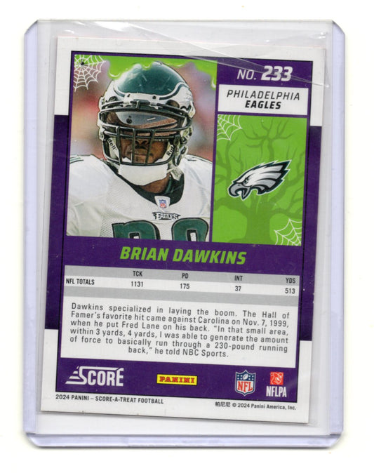 BRIAN DAWKINS #233 2024 PANINI SCORE-A-TREAT EAGLES ORANGE PUMPKINS
