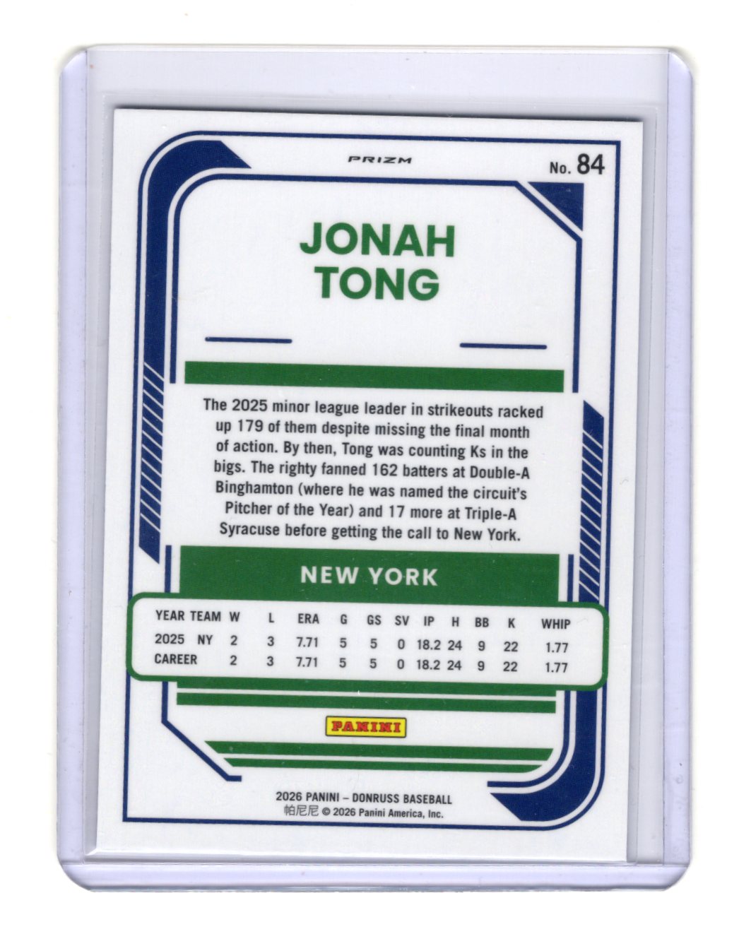 2026 Donruss Andres Perez De Lara Card Optic Blue Velocity Spire Motorsports #50