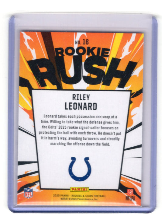 2025 Panini Rookies & Stars Riley Leonard Card Rookie Rush Colts #16
