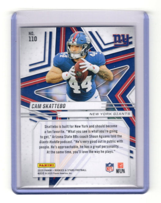 2025 Panini Rookies & Stars Cam Skattebo Card Rookie New York Giants #110