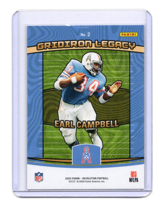 2025 Panini Revolution Earl Campbell Card Gridiron Legacy Houston Oilers #2