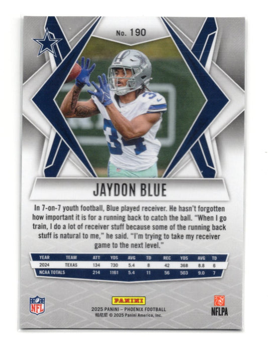 2025 Panini Phoenix Jaydon Blue Card Rookie Dallas Cowboys #190
